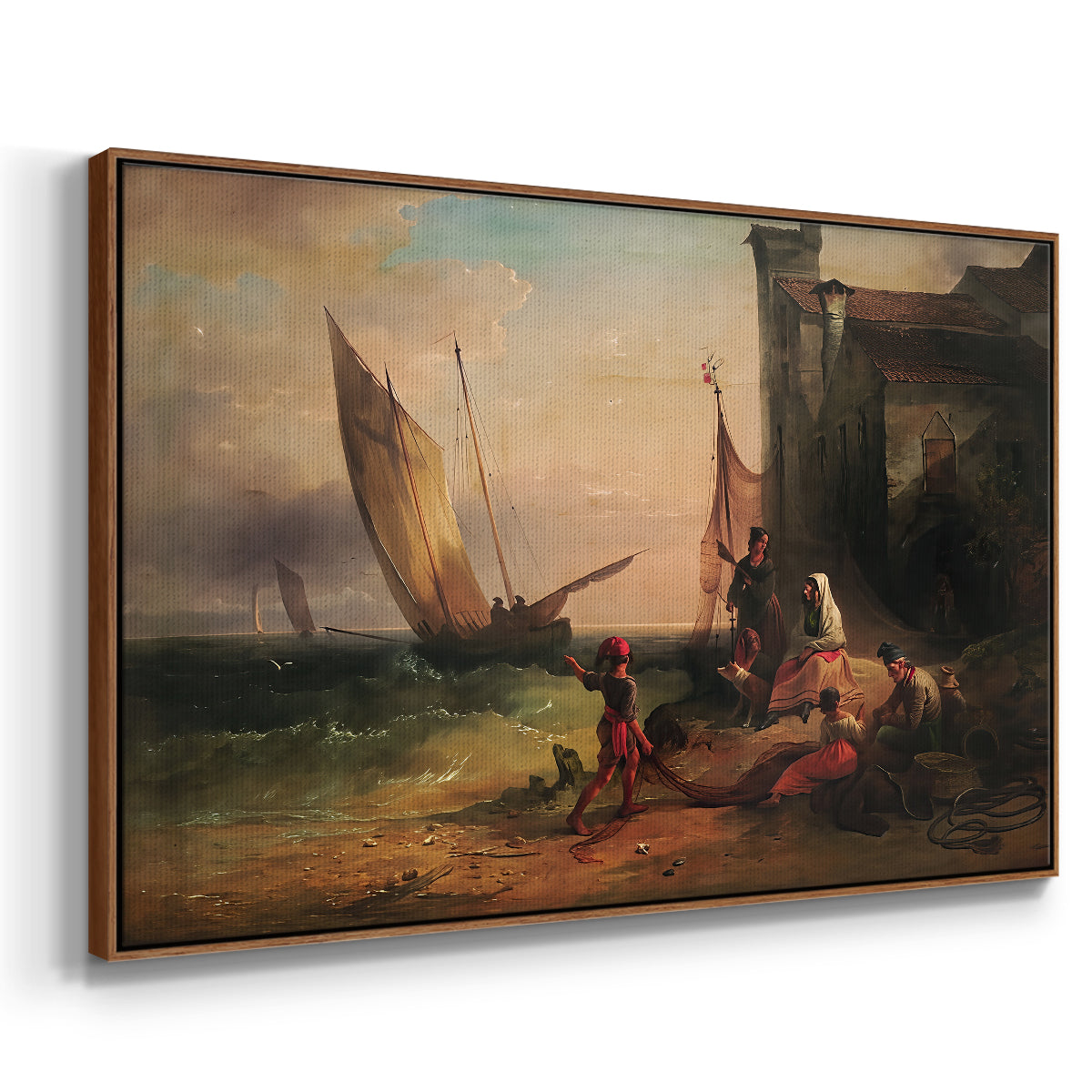 Fisherman's Family from Chioggia, 1838 - Floater Framed Canvas Print