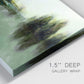 Close-up view of wrapped canvas corner featuring rain soaked landscape at sunset.