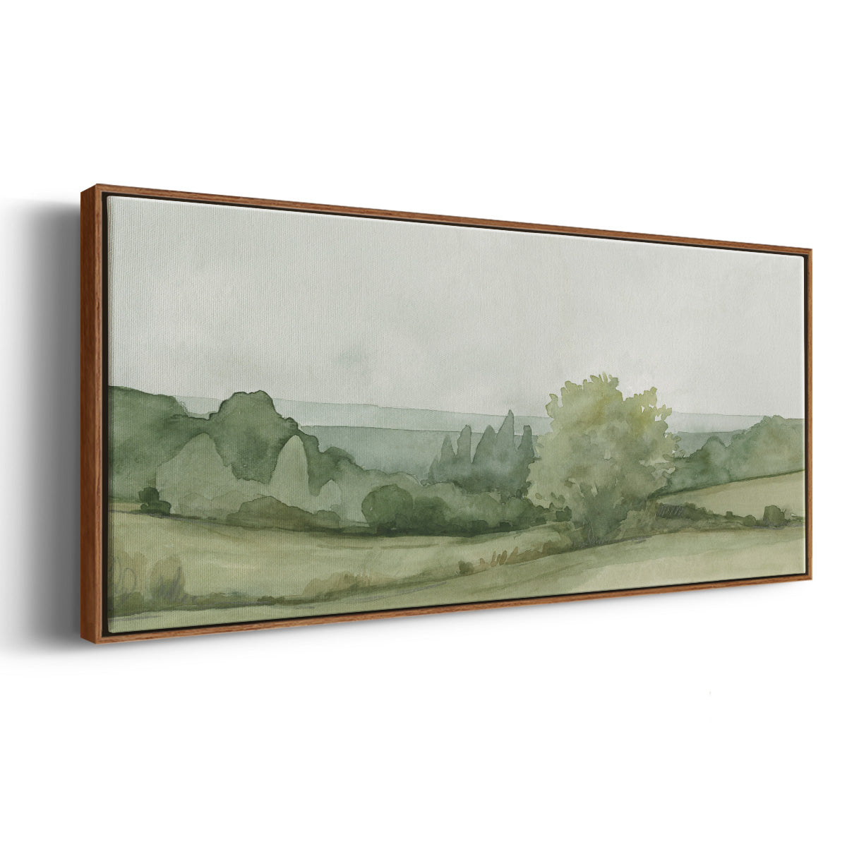 Vintage Landscape Sketch II - Floater Framed Canvas Print