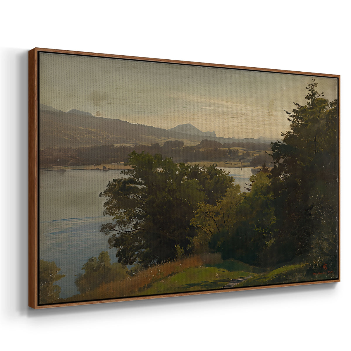 View of the Mondsee, 1870 - Floater Framed Canvas Print