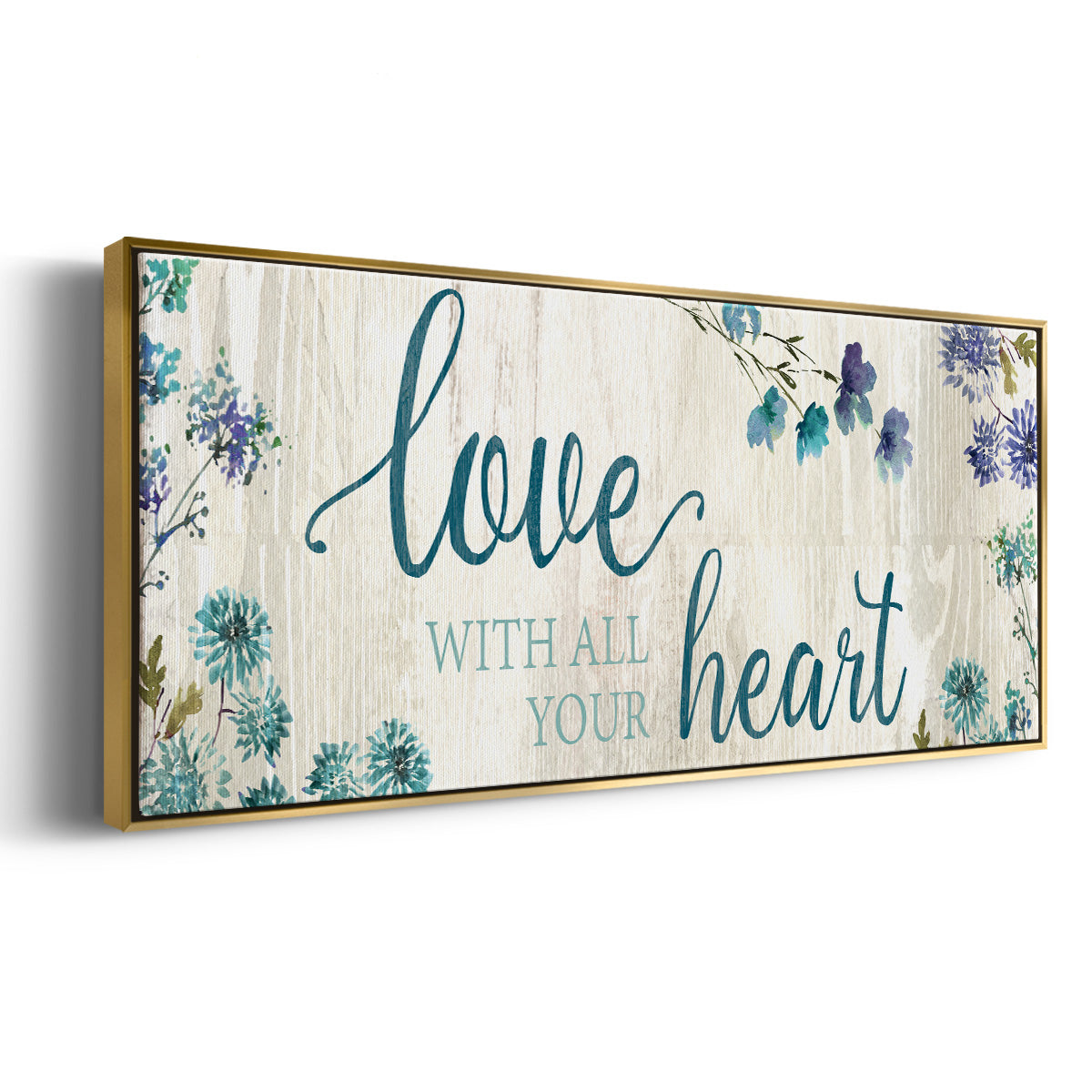 Love With All Your Heart - Floater Framed Canvas Print