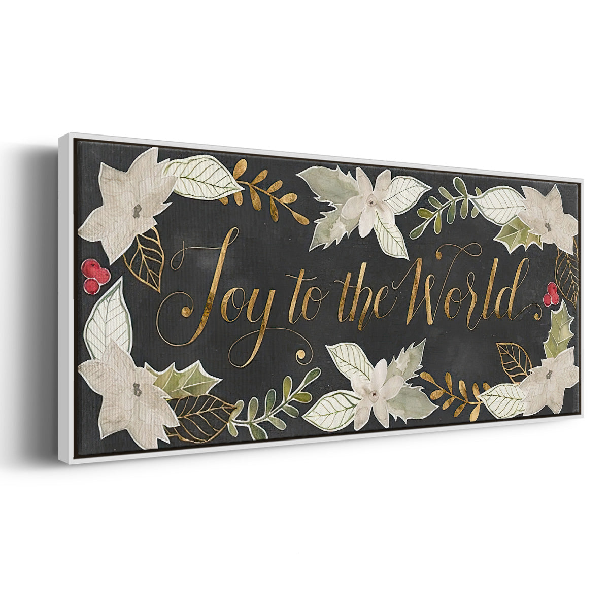 Gilded Christmas Collection D - Floater Framed Canvas Print