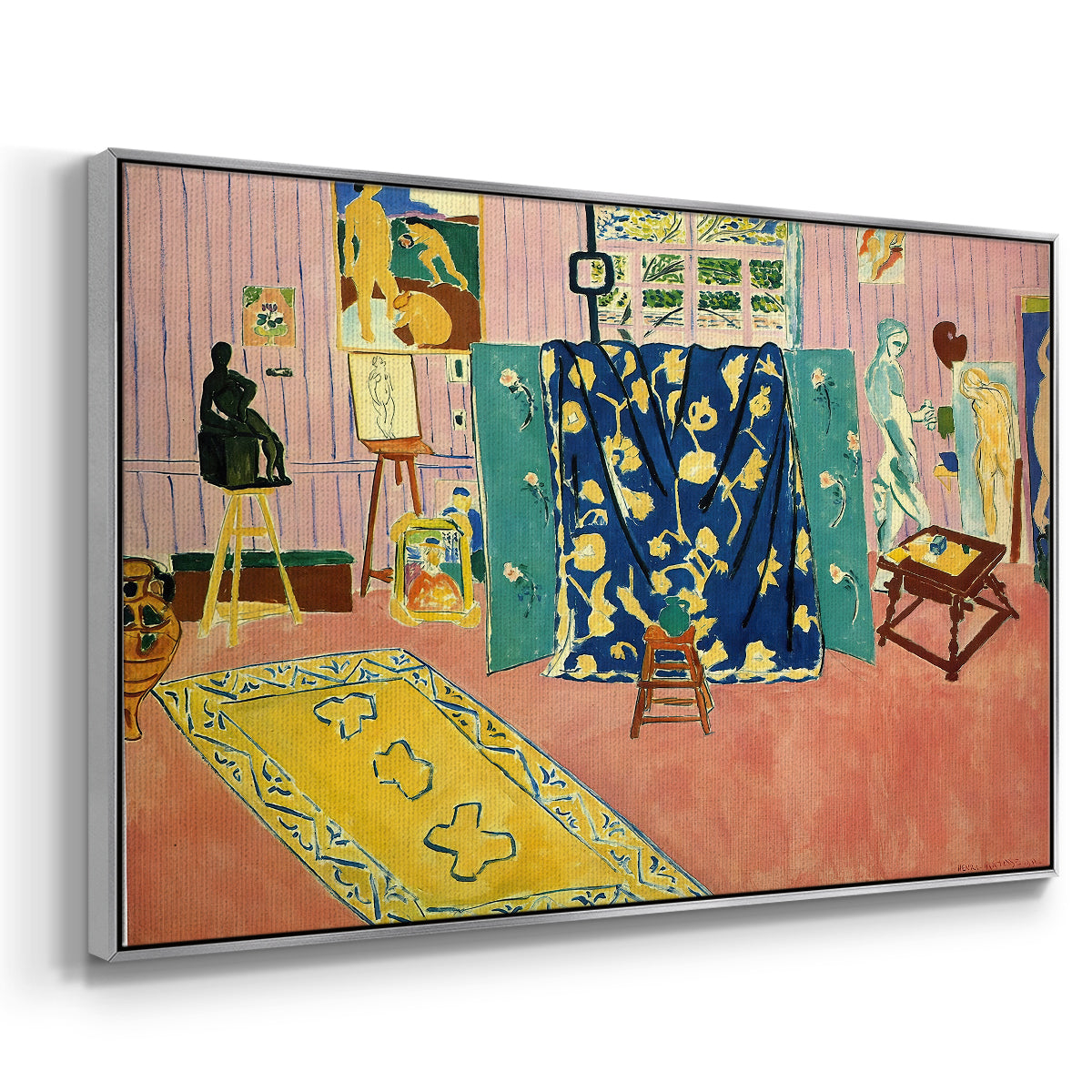 The Pink Studio (L'Atelier Rose), 1911 - Floater Framed Canvas Print