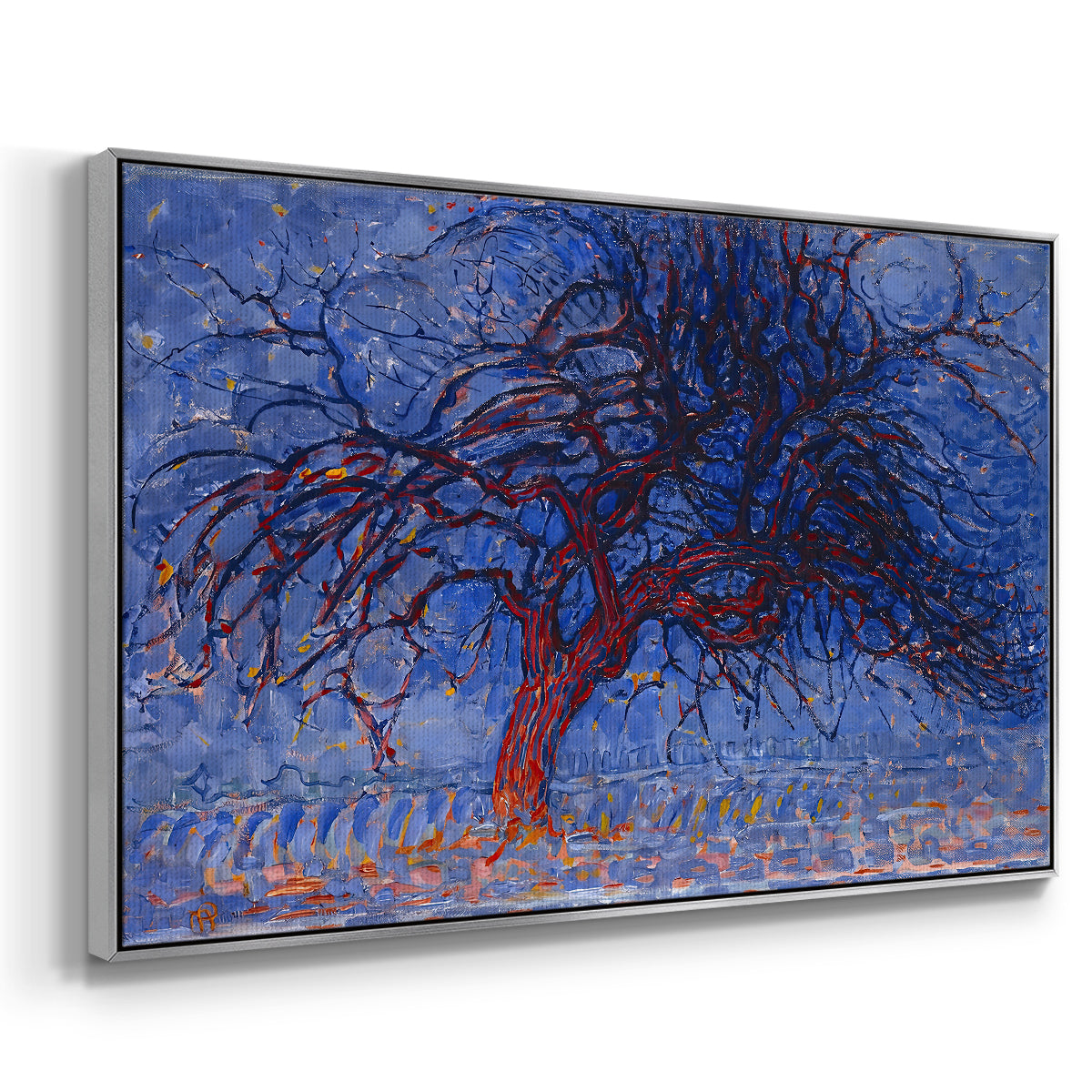 The Red Tree, 1909 - Floater Framed Canvas Print