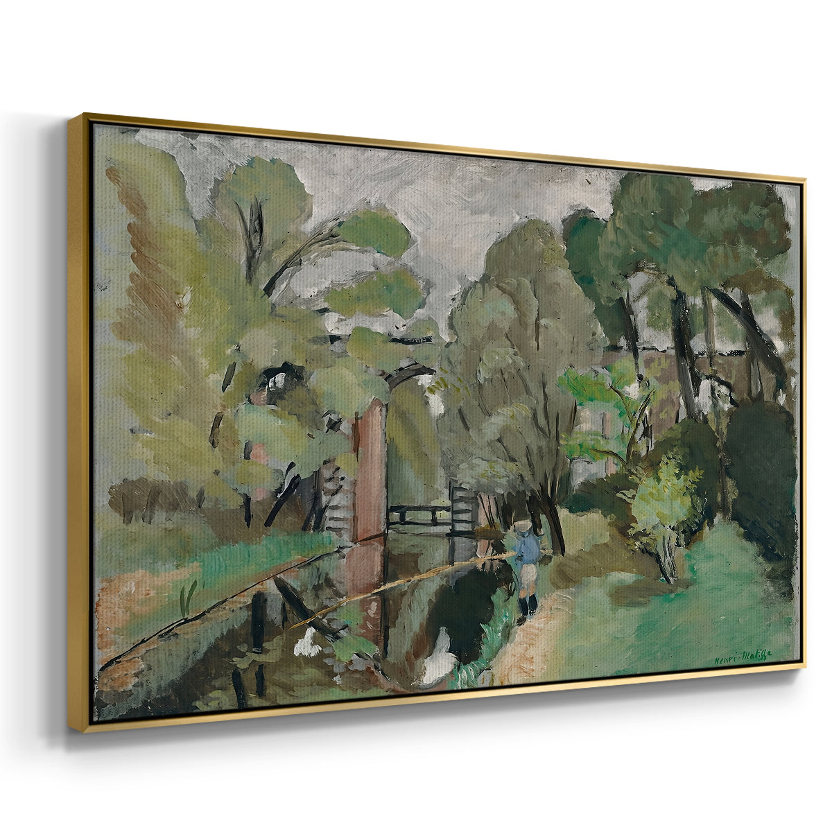 The Little Fisherman, Maintenon, 1918 - Floater Framed Canvas Print