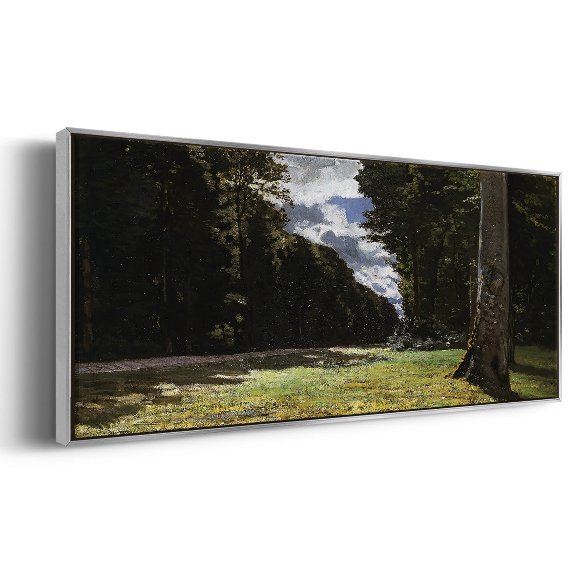 The Road of Chailly in the Fontainbleau Forest, 1865 - Floater Framed Canvas Print