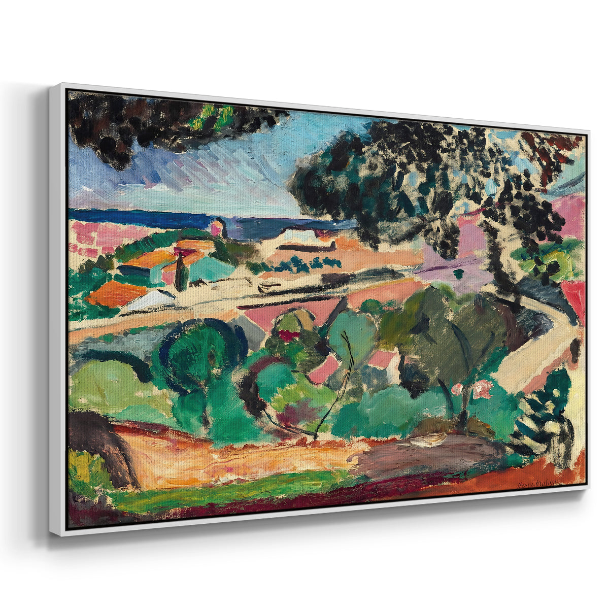 Landscape at Collioure, 1907 - Floater Framed Canvas Print