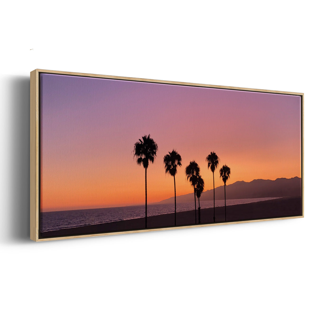 Sunset of Santa Monica - Floater Framed Canvas Print
