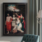 Classical allegorical painting honoring Linnaeus by Robert John Thornton in an {frame_style_descriptor} displayed in a neutral interior setting.
