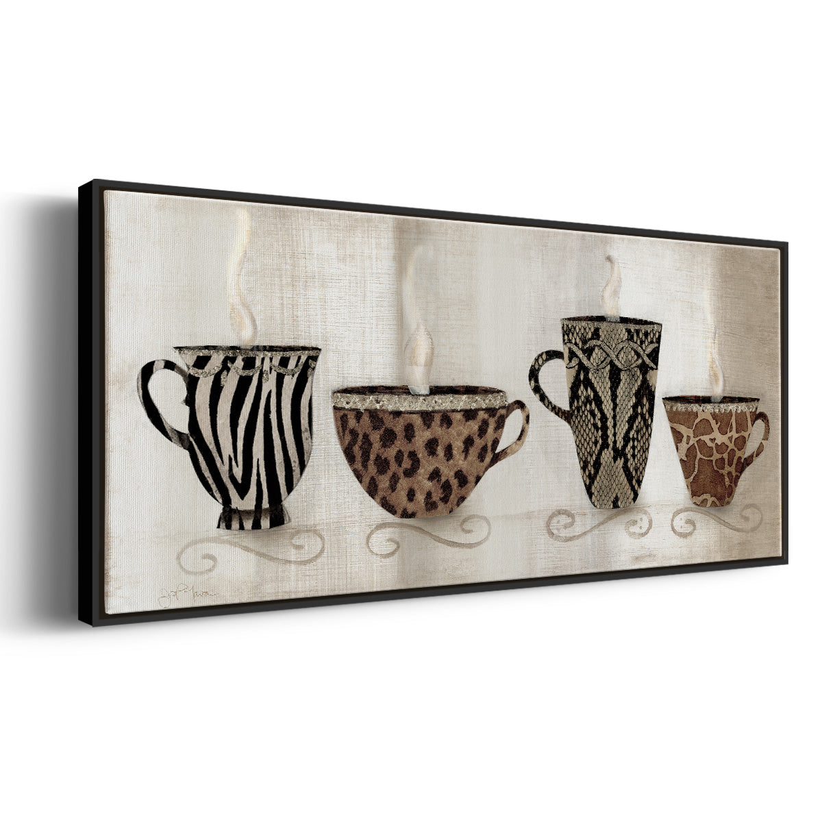 Coffee Skins I - Floater Framed Canvas Print