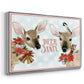 Deer Christmas Collection A - Framed Gallery Wrapped Canvas in Floating Frame