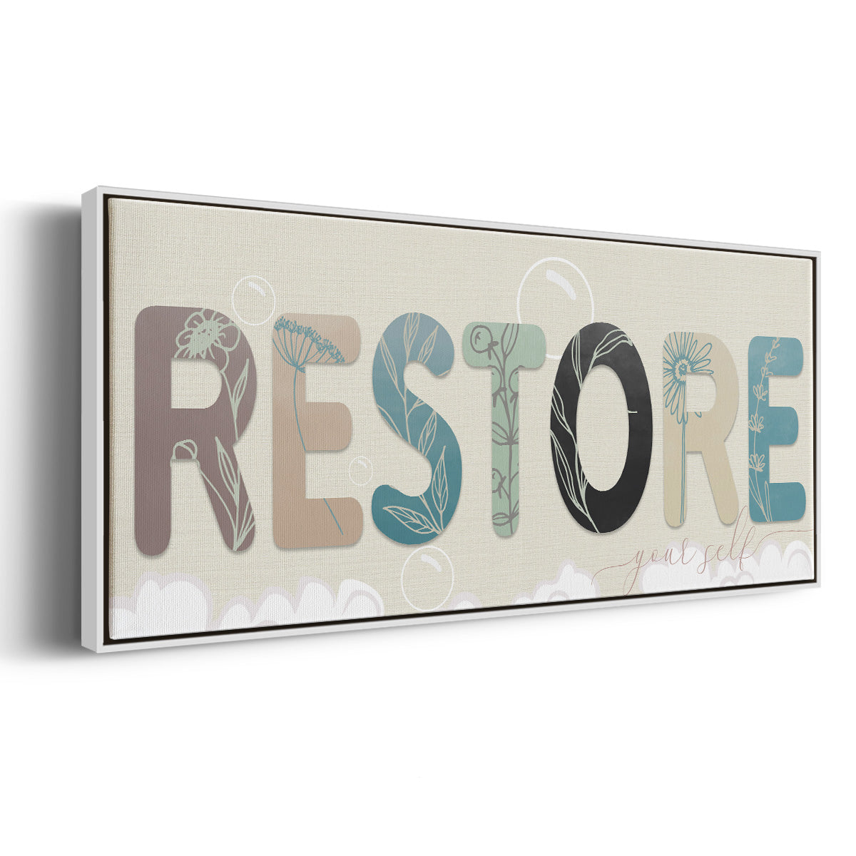 Restore Your Self - Floater Framed Canvas Print