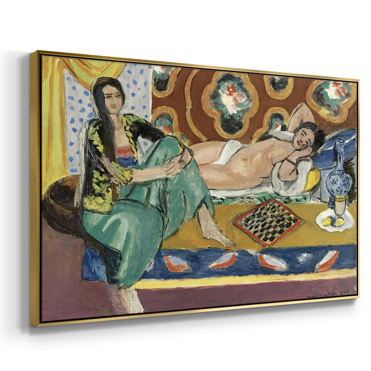 Odalisques Playing Checkers (Odalisques jouant aux dames), 1928 - Floater Framed Canvas Print