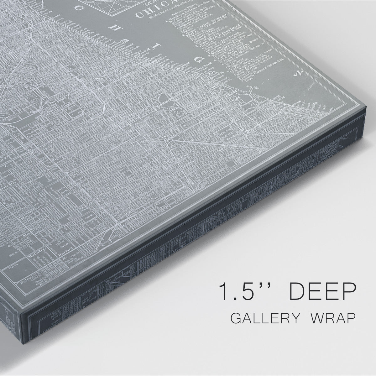 City Map of Chicago Premium Gallery Wrapped Canvas - Ready to Hang