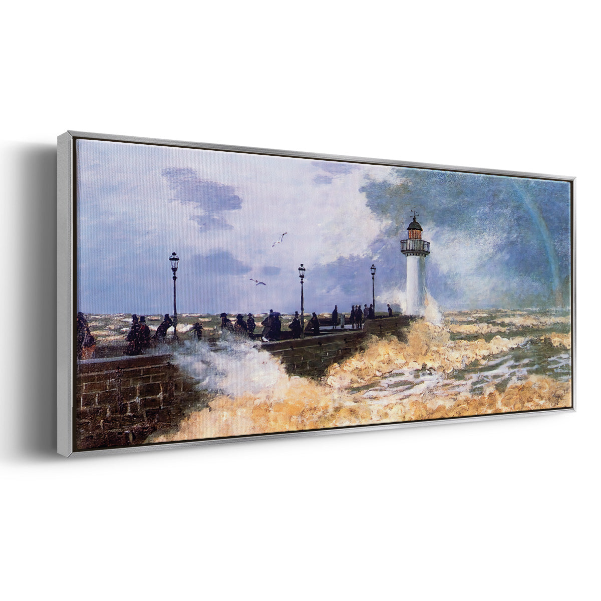 The Jetty at Le Havre, 1868 - Floater Framed Canvas Print