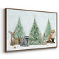 Christmas in the Forest Collection A - Framed Gallery Wrapped Canvas in Floating Frame