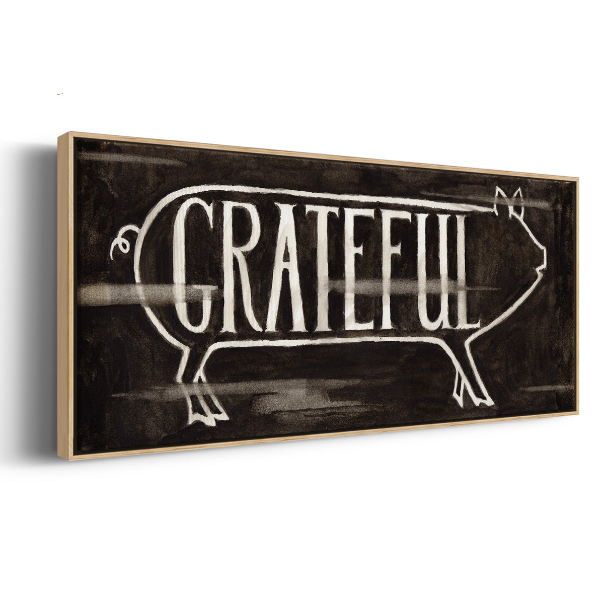 Grateful Pig - Floater Framed Canvas Print
