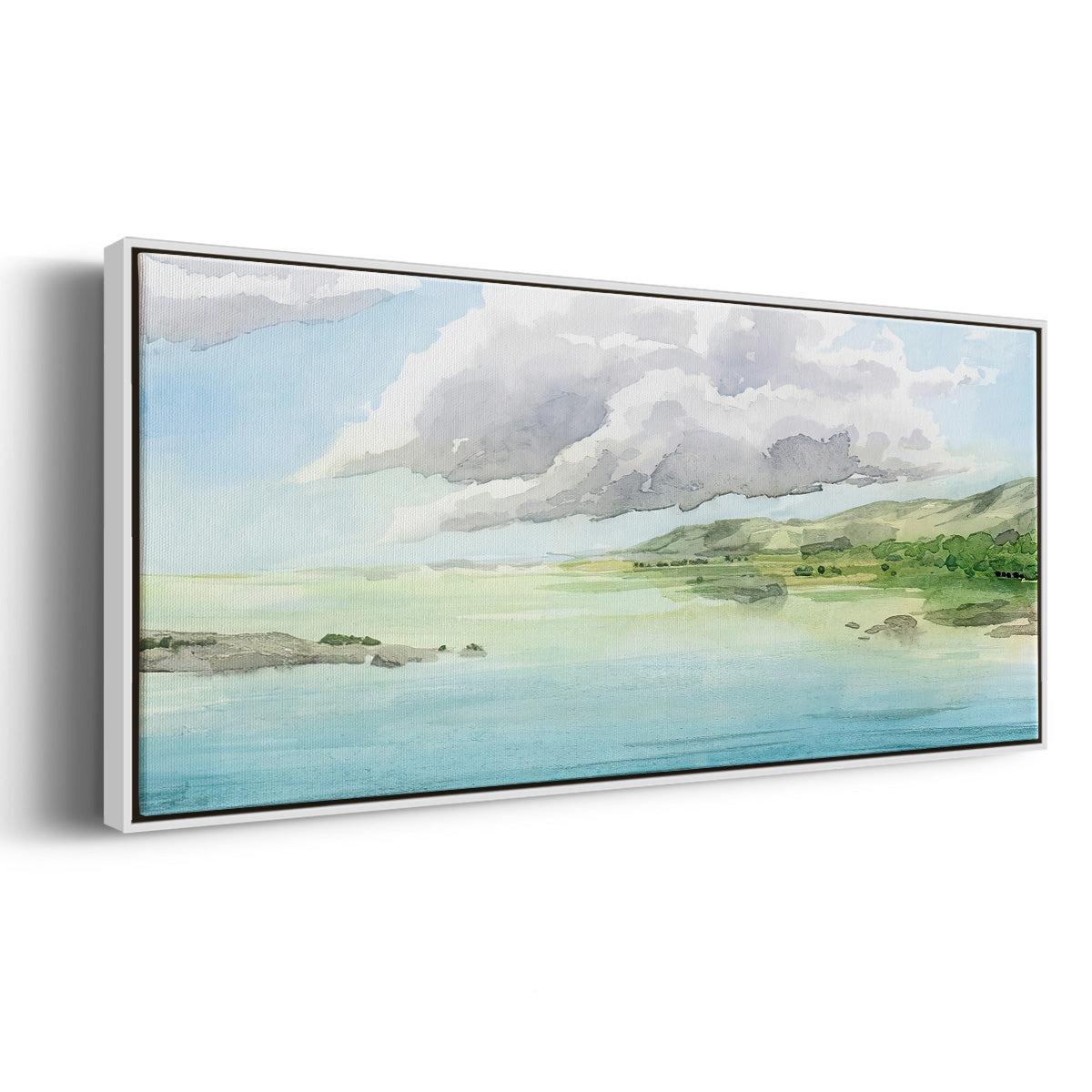Clear Lagoon I - Floater Framed Canvas Print