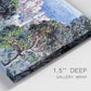 Close-up view of wrapped canvas corner featuring coastal hillside overlooking monaco.