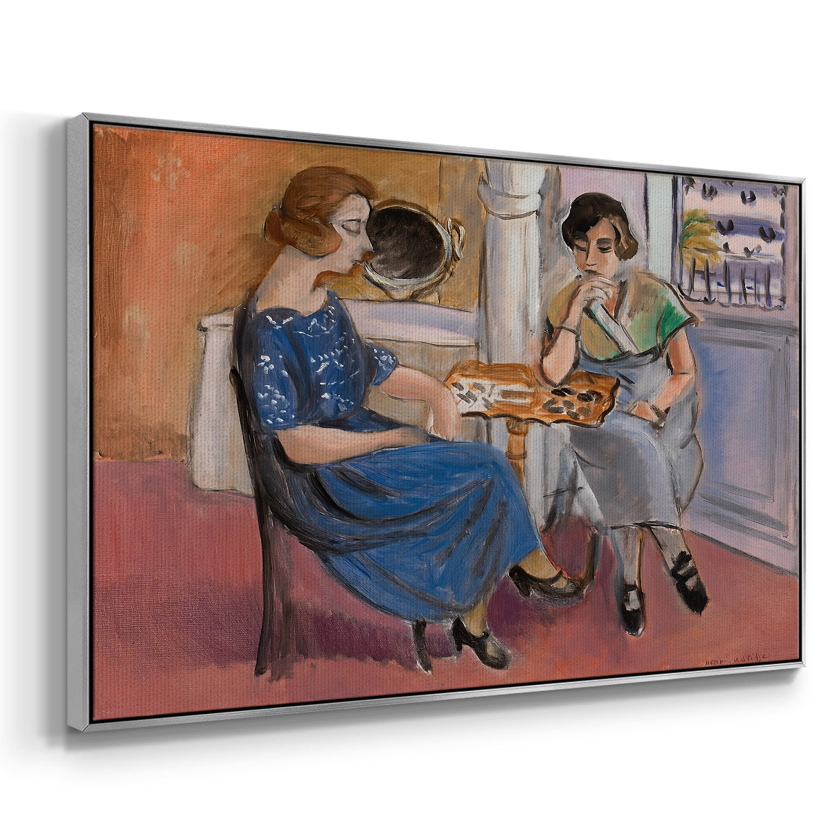 Domino Players, 1921 - Floater Framed Canvas Print