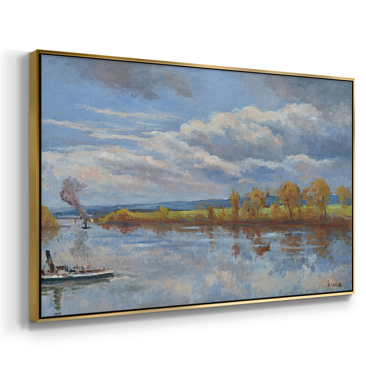 The Banks of the River Seine, 1893 - Floater Framed Canvas Print