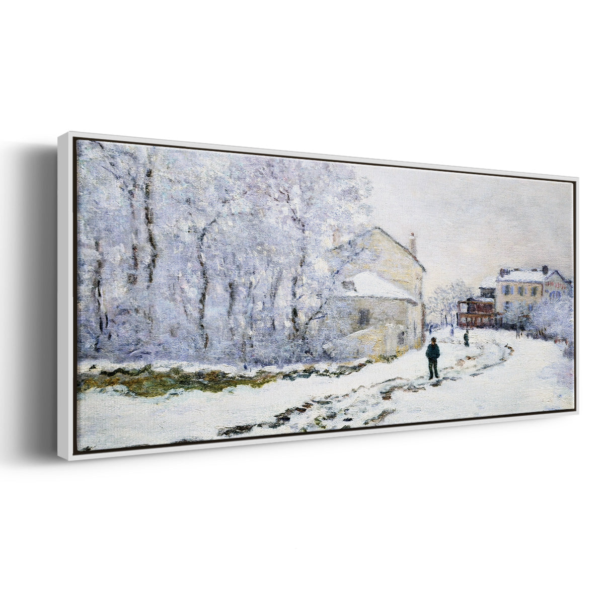 Snow in Argenteuil, 1875 - Floater Framed Canvas Print