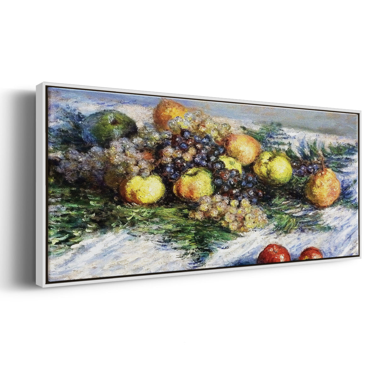 Still Life with Pears and Grapes, 1880 - Floater Framed Canvas Print