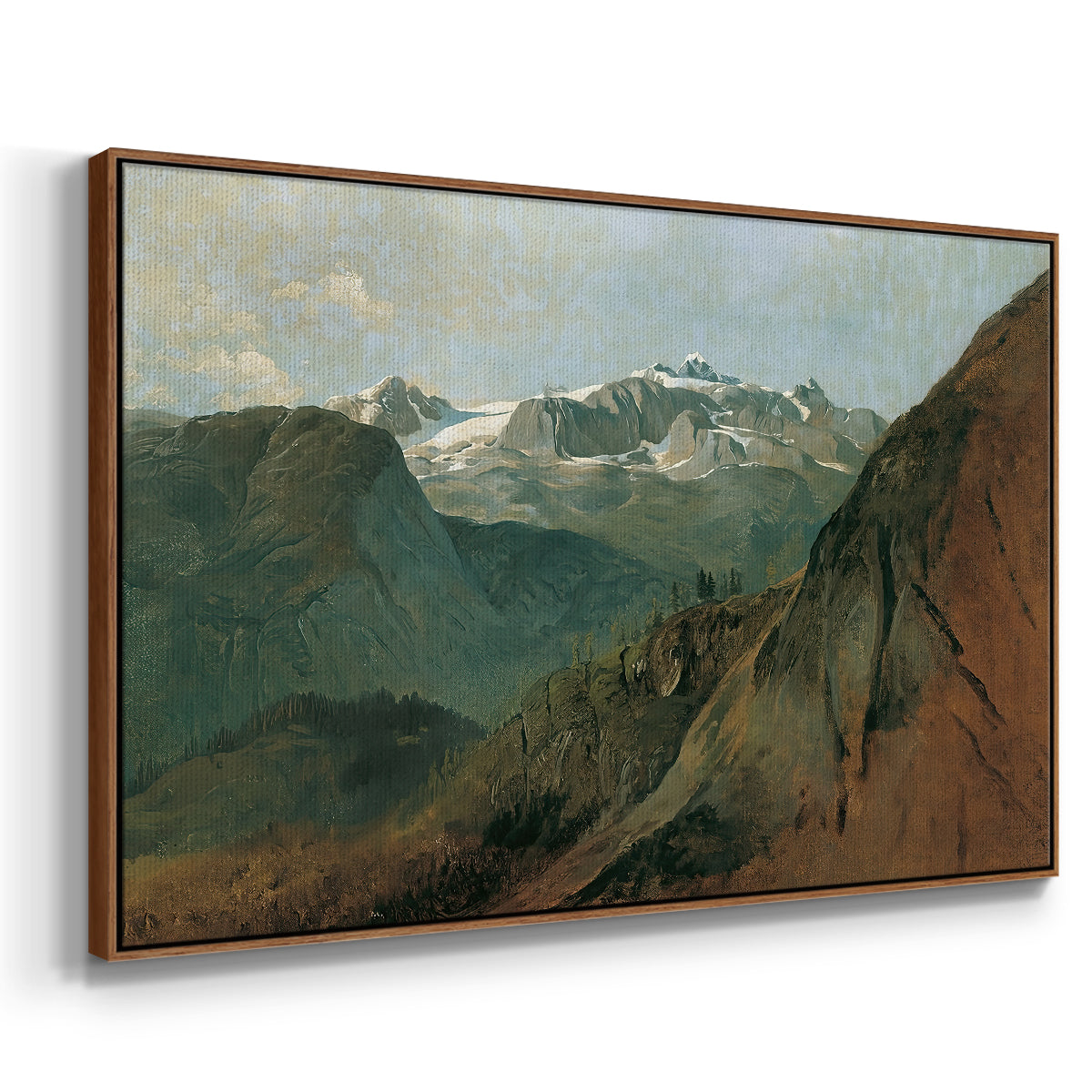 The Dachstein from the Plassen near Hallstatt, 1827 - Floater Framed Canvas Print