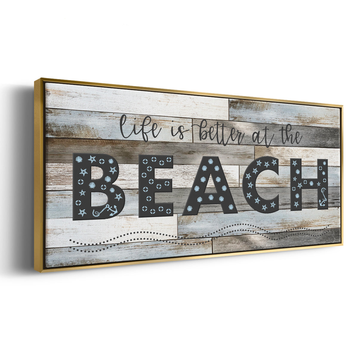Better at the Beach - Floater Framed Canvas Print