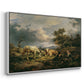 Young Peasant Couple Resting in the Field, 1829 - Floater Framed Canvas Print