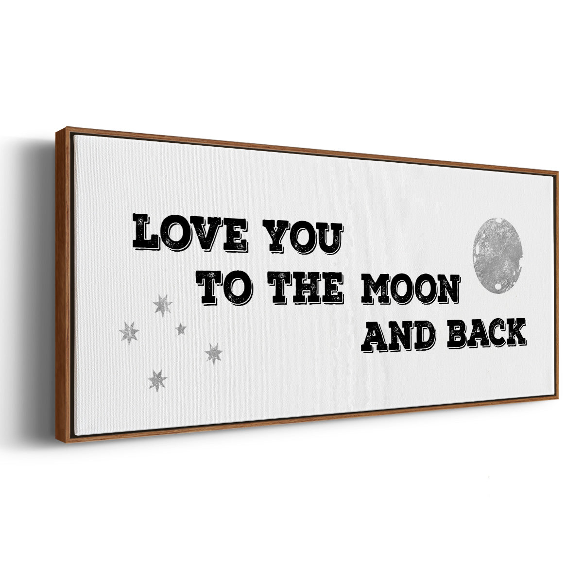 To the Moon and Back - Floater Framed Canvas Print
