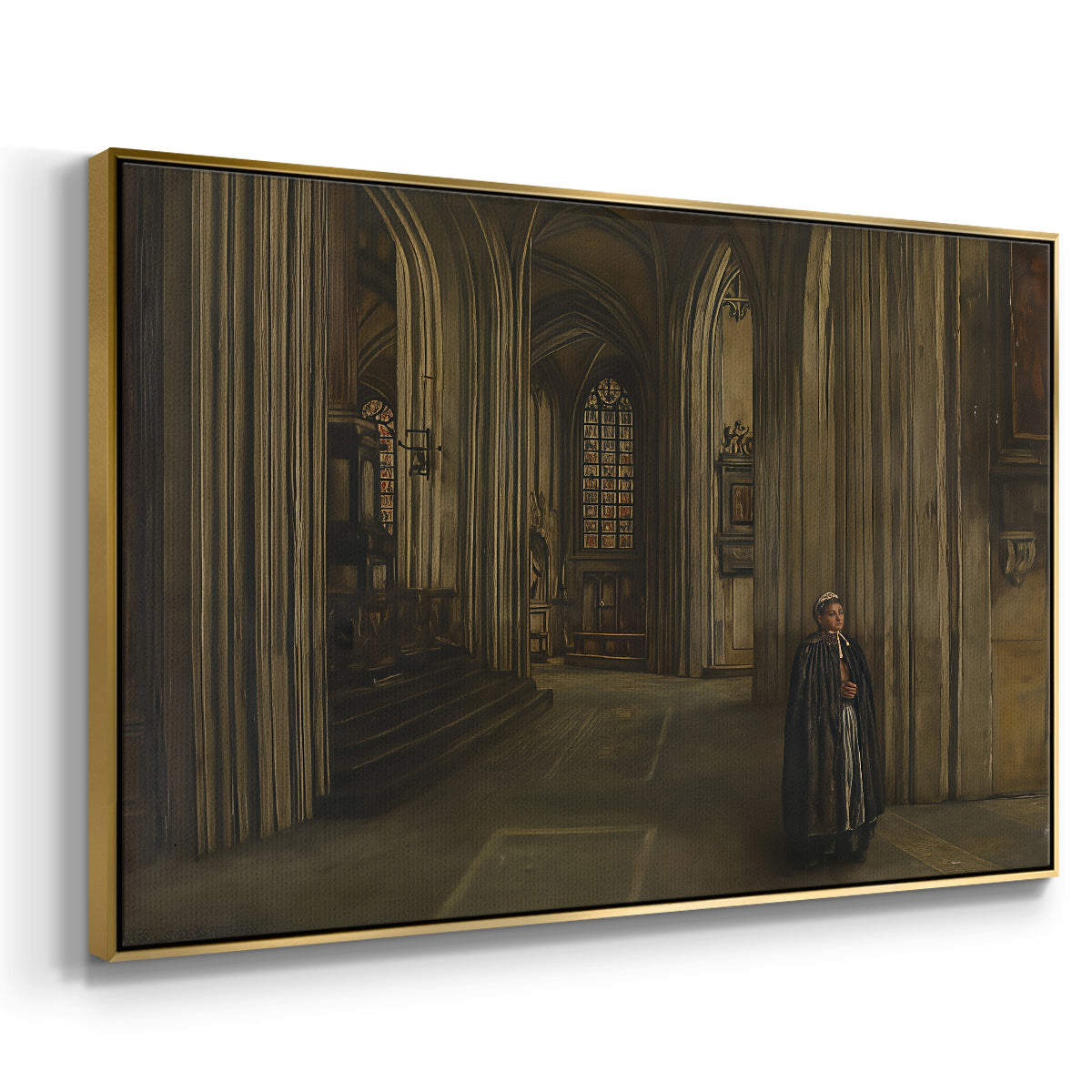 Interior of a Church, 1871 - Floater Framed Canvas Print