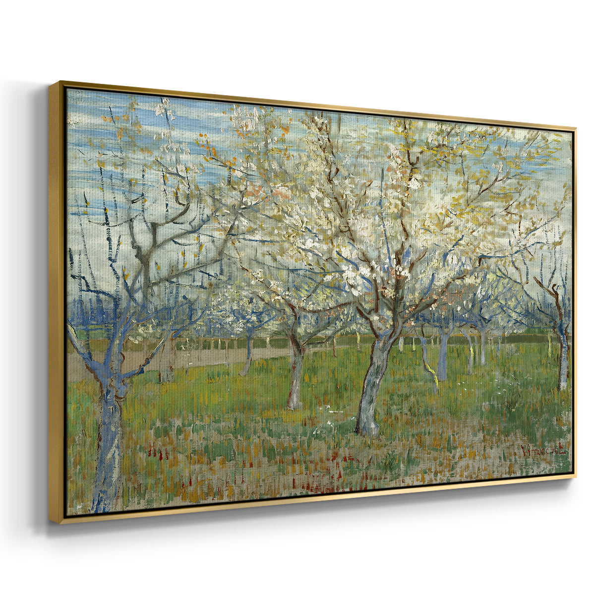 The Pink Orchard, 1888 - Floater Framed Canvas Print
