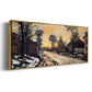 Road at Louveciennes, Melting Snow, Sunset, 1870 - Floater Framed Canvas Print