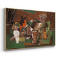 Playing Cards, Glasses, Bottle of Rum: "Vive la France", 1914-1915 - Floater Framed Canvas Print