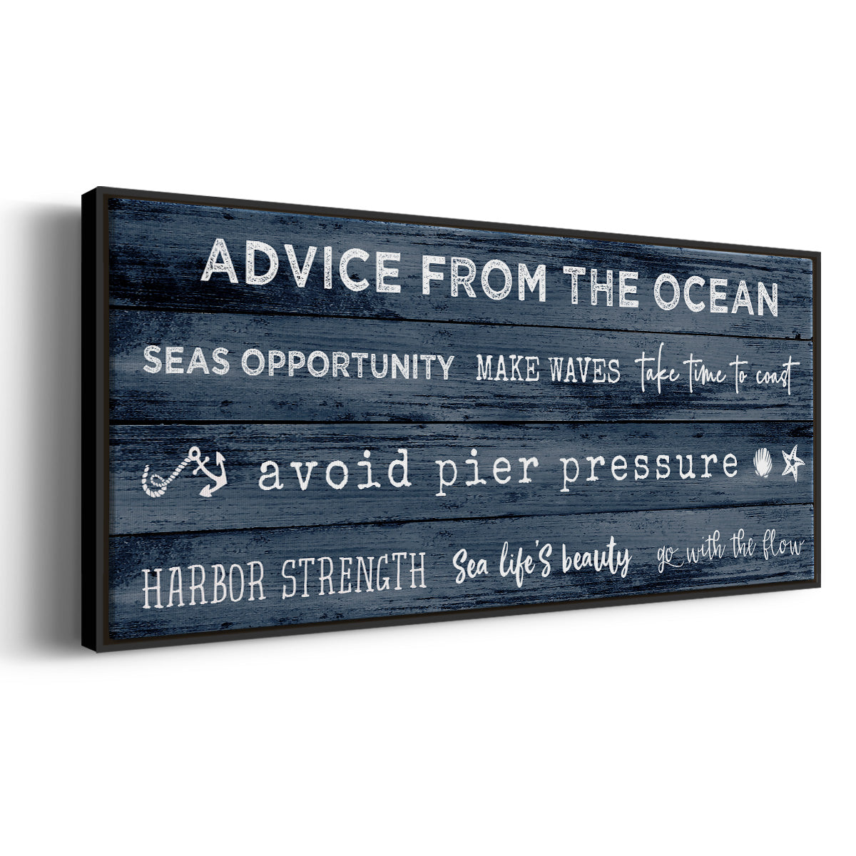 Navy Ocean - Floater Framed Canvas Print