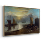 Sun Rising through Vapour: Fishermen Cleaning and Selling Fish, c. 1807 - Floater Framed Canvas Print