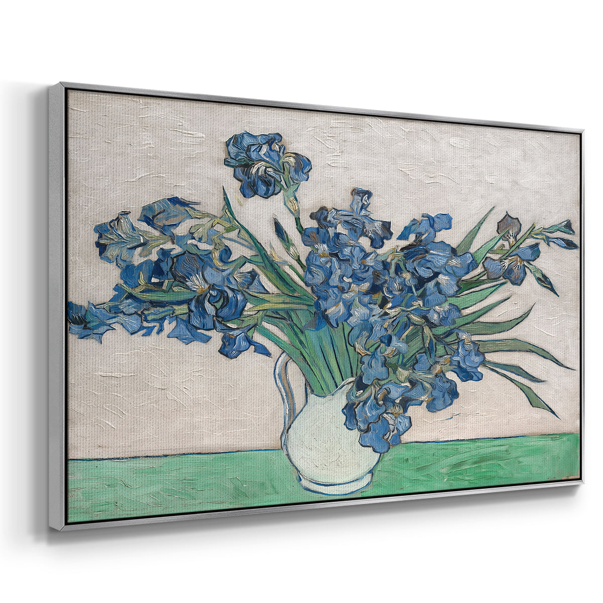 Irises, 1890 - Floater Framed Canvas Print