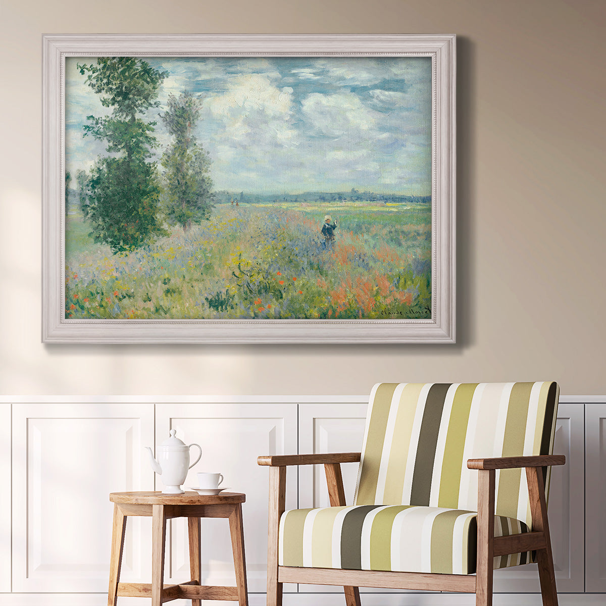 Poppy Field, Argenteuil - Ornate Framed Canvas Print