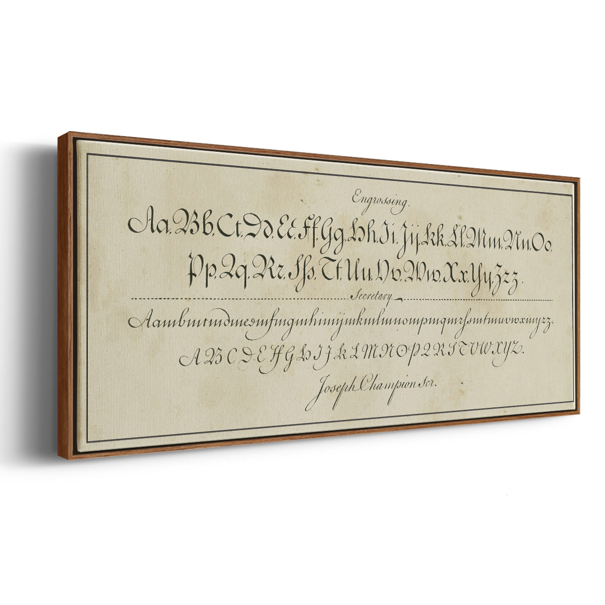 Manuscript Sampler V - Floater Framed Canvas Print