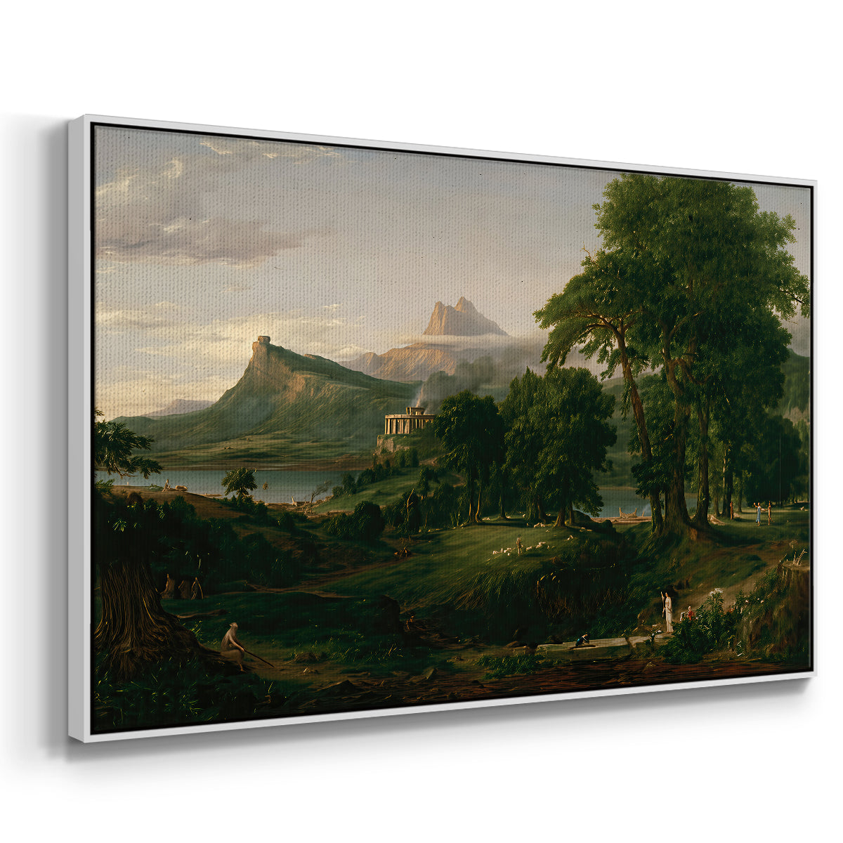 The Course of Empire: The Arcadian or Pastoral State, 1834 - Floater Framed Canvas Print