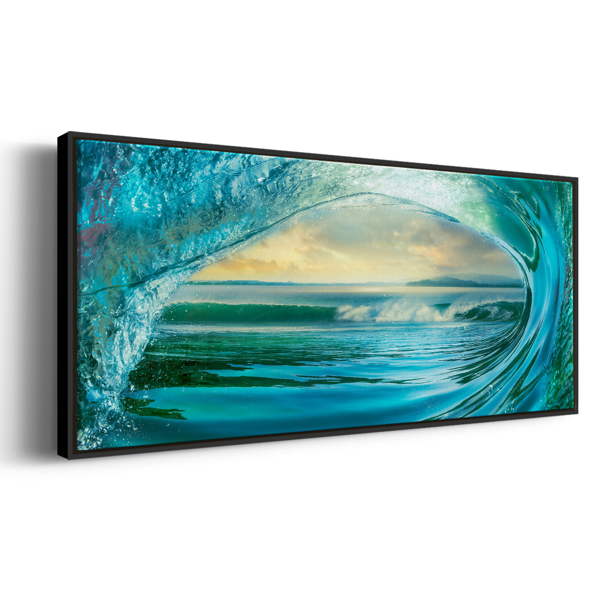 Big Wave - Floater Framed Canvas Print