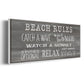 Beach Rules - Floater Framed Canvas Print