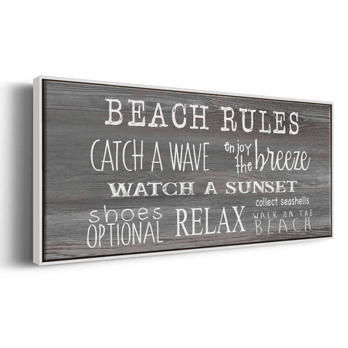 Beach Rules - Floater Framed Canvas Print