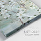 Close-up view of wrapped canvas corner featuring delicate spring blossoms with birds.