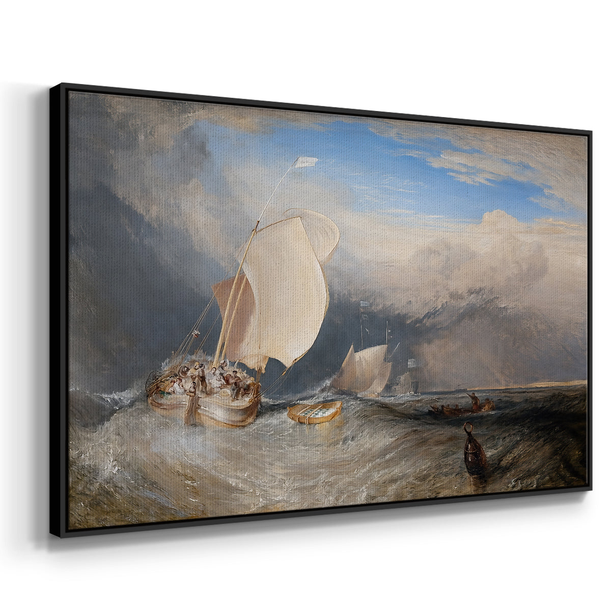 Fishing Boats with Hucksters Bargaining for Fish, 1837-1838 - Floater Framed Canvas Print