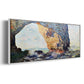 The rocky cliffs of Ã‰tretat (La Porte man) [1] by Monet - Floater Framed Canvas Print