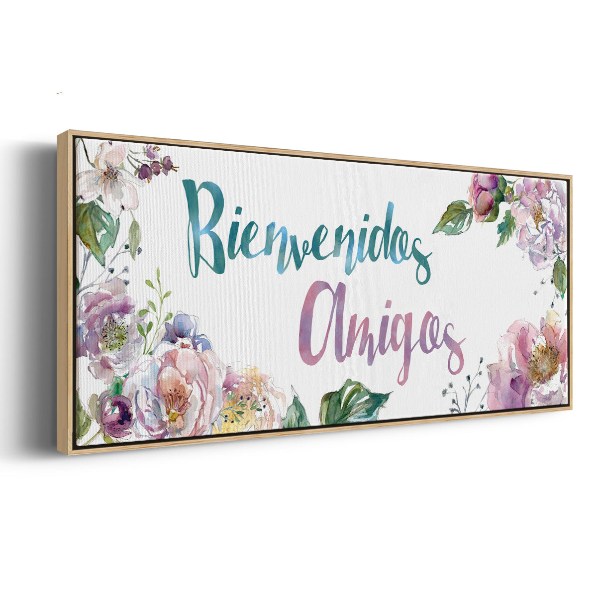 Bienvenidos Amigos - Floater Framed Canvas Print