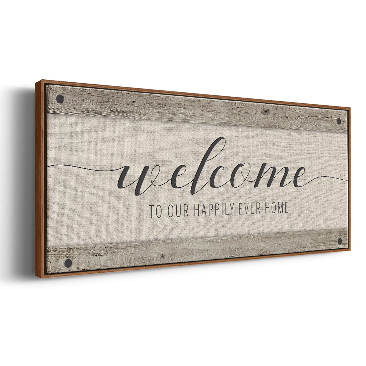 Happily Home - Floater Framed Canvas Print