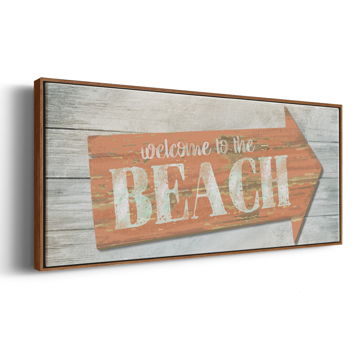 Welcome to the Beach - Floater Framed Canvas Print